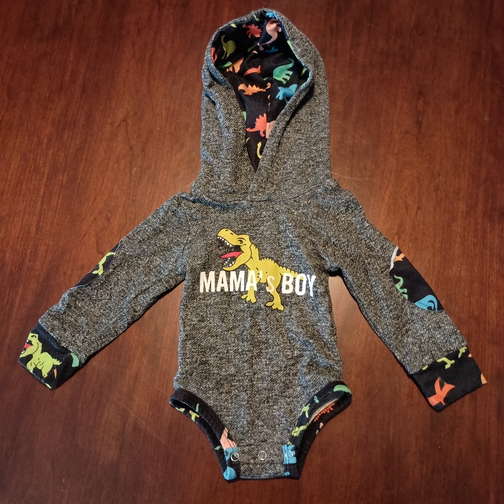 Dinosaur Mama's Boy‎ Hooded Onesie